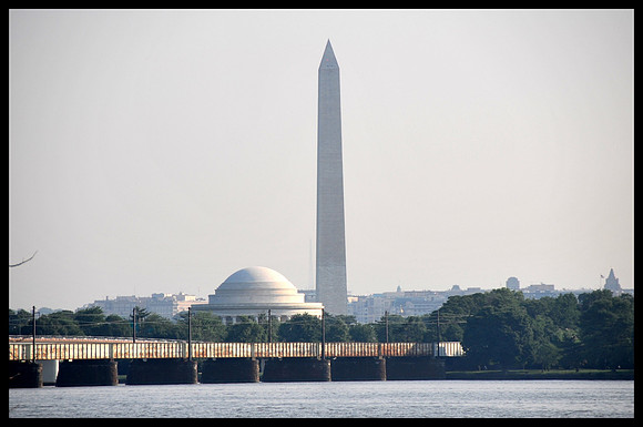 Looking Across the Potomac to the Thomas Jefferson Memorial and the Washington Monument