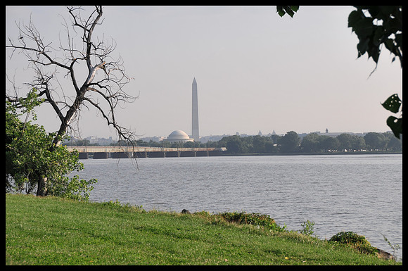 Looking Across the Potomac to the Thomas Jefferson Memorial and the Washington Monument